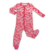 Pyjama à pieds en bambou avec fermeture éclair (motif feuilles fraîches)