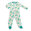 Pyjama à pieds en bambou avec fermeture éclair (motif palmier tropical)