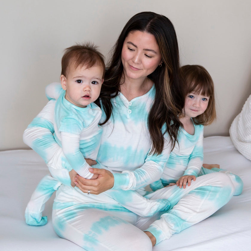 Ensemble de pyjama en bambou pour femme (rayures tie-dye)