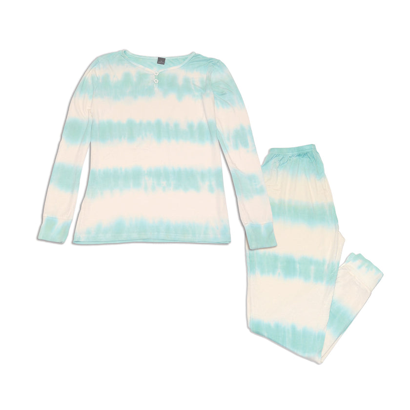 Ensemble de pyjama en bambou pour femme (rayures tie-dye)