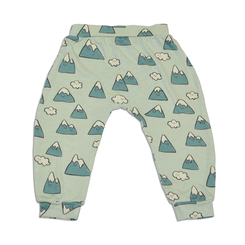 Bamboo Harem Pants (Snowy Rockies Print)