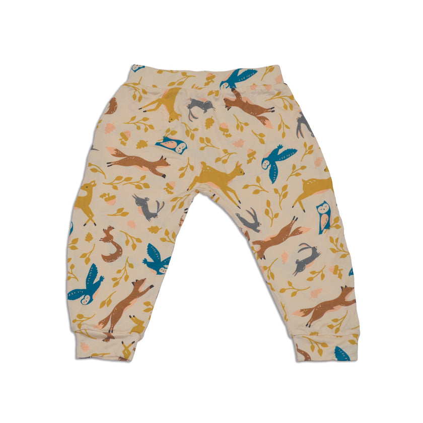 Pantalon harem en bambou (motif Woodland Frolic)