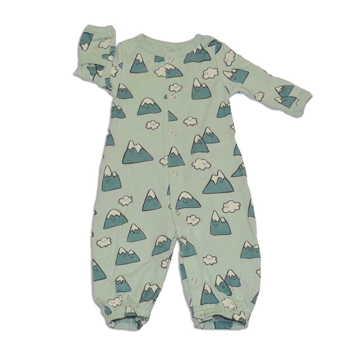 Vêtements de nuit en bambou (motif Montagnes Rocheuses enneigées)