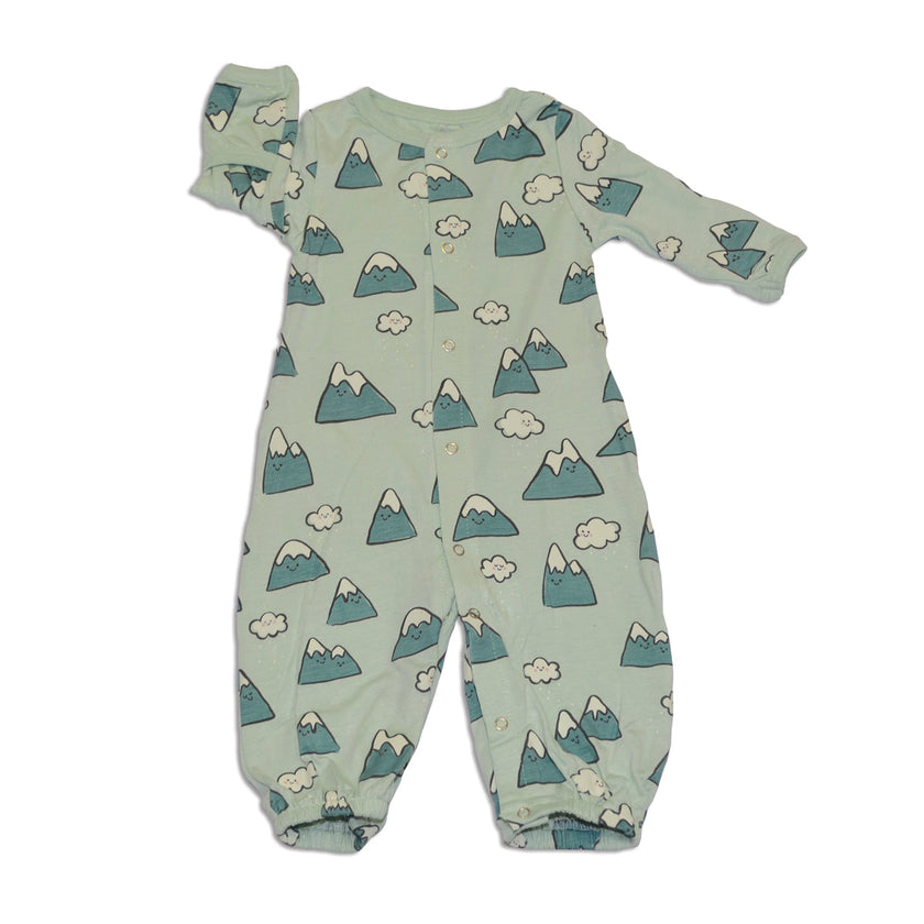 Vêtements de nuit en bambou (motif Montagnes Rocheuses enneigées)