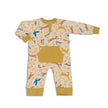 Combinaison à manches longues en bambou avec poche kangourou (motif Woodland Frolic)