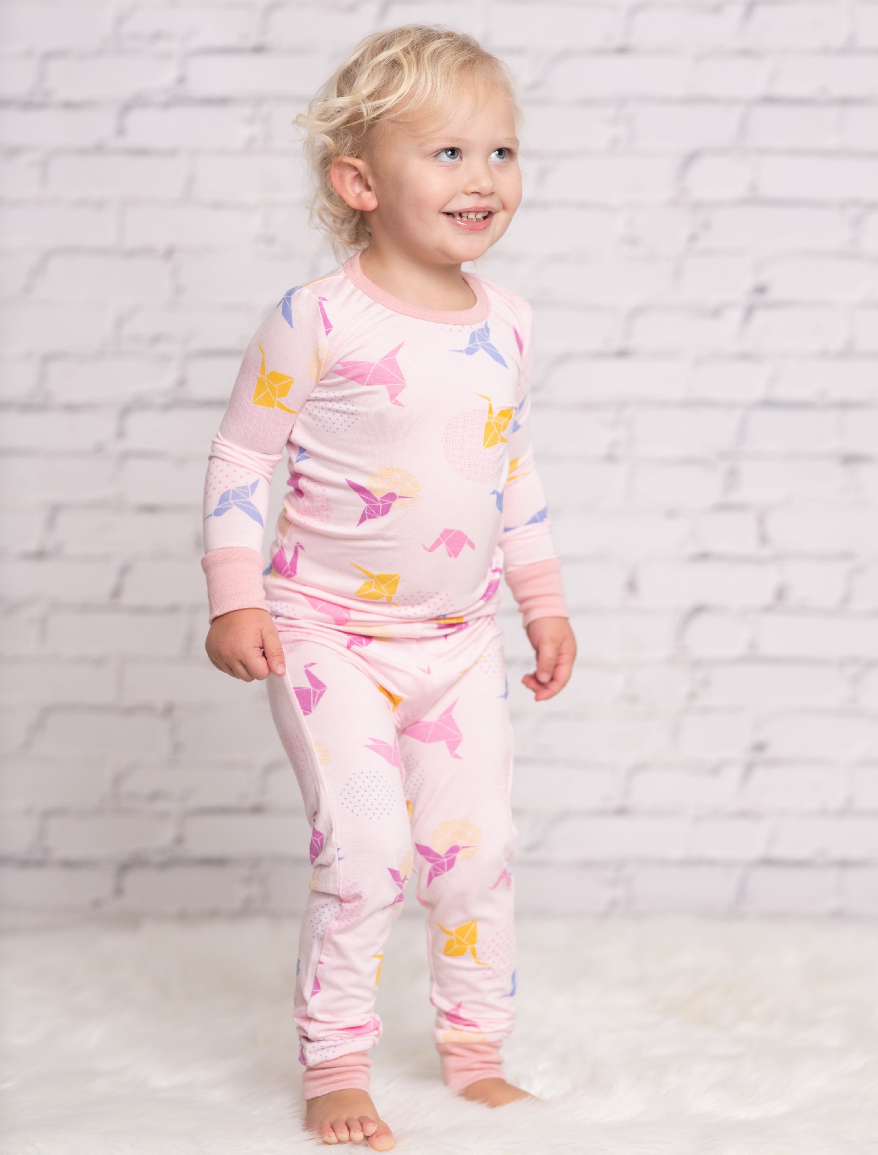 Pyjama en bambou à manches longues (motif origami)