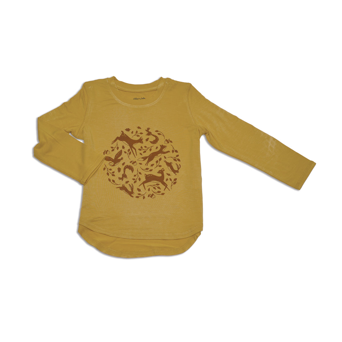 T-shirt à col en V en bambou (feuille d'automne)