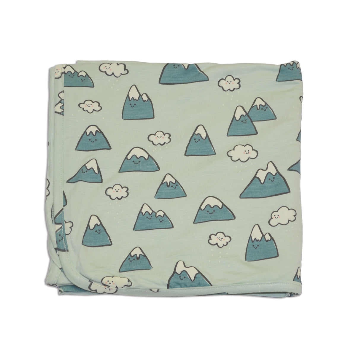 Couverture d'emmaillotement en bambou (motif Montagnes Rocheuses enneigées)