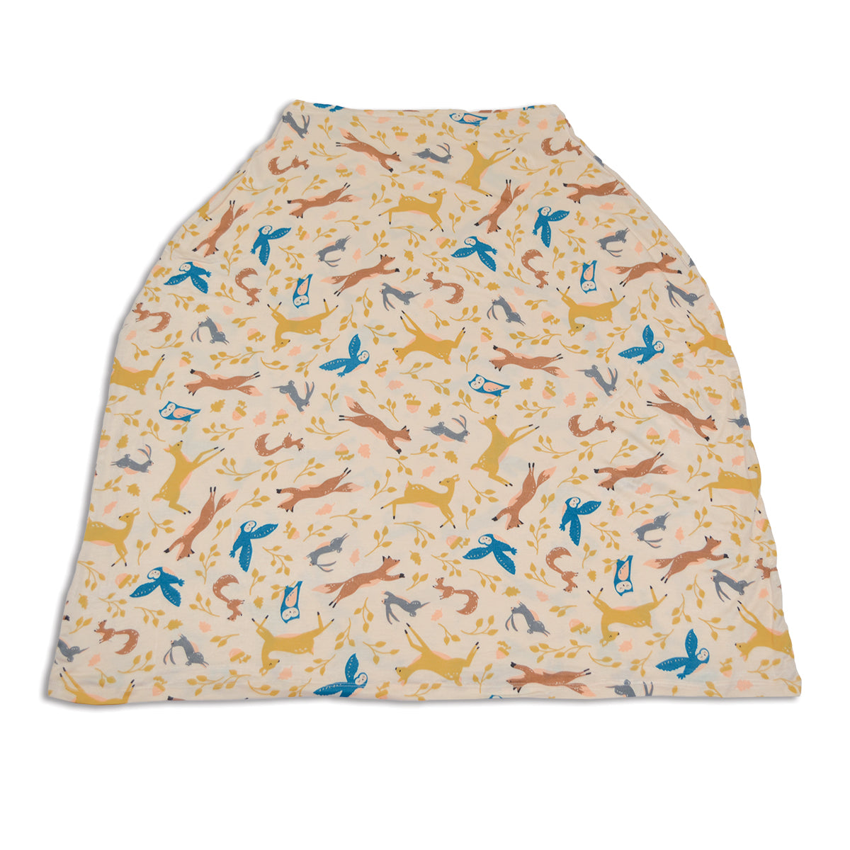 Couverture et poncho d'allaitement en bambou (motif Woodland Frolic)