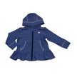 Sweat à capuche zippé en polaire de bambou avec volants (bleu galaxie)