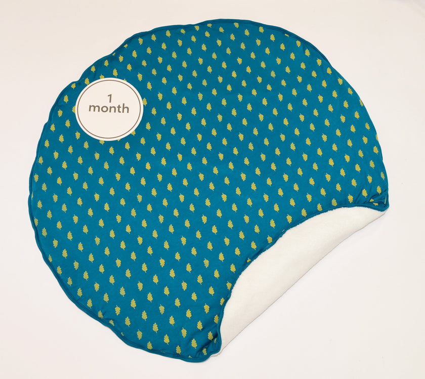 Tapis de jeu en bambou et ensemble de cartes de signalisation mensuelles (motif feuille à pois)