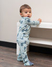 Bamboo Zip Up Footies (Yin Yang Seals Print)