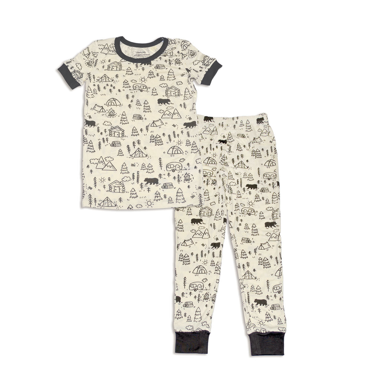 Pyjama en bambou à manches courtes (motif Doodle Camp)