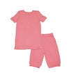 Bamboo Short Sleeve Top & Shorts Pajama Set (Pink Lemonade)