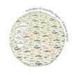 Bamboo Playmat & Monthly Sign Card Set (Whale of a Time Print)