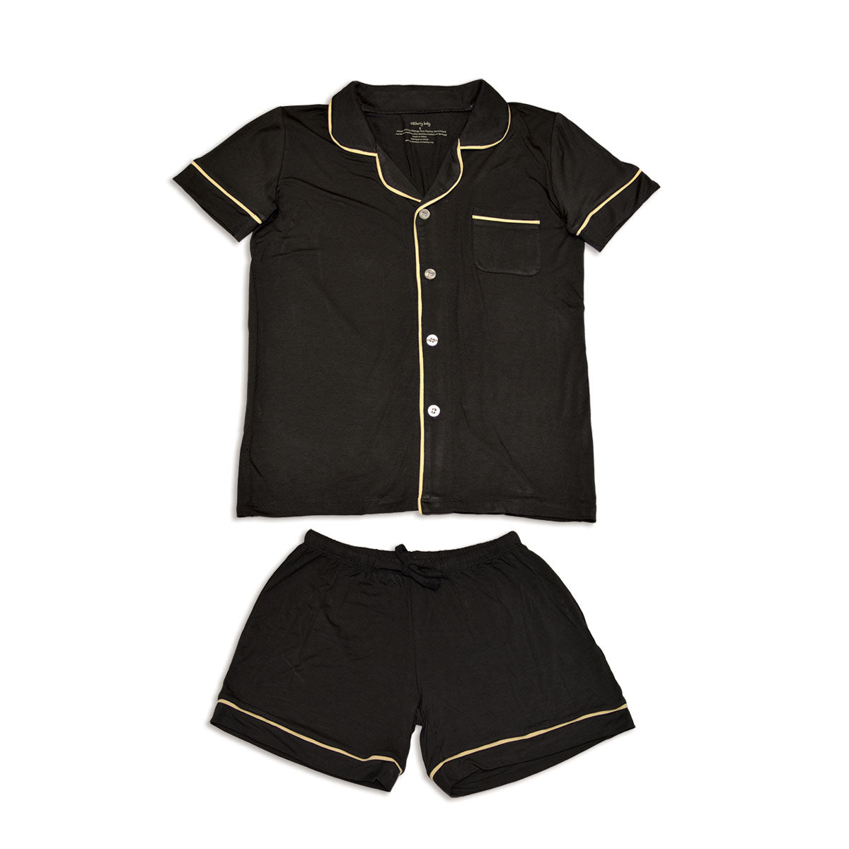 Pyjama pour femme en bambou à manches courtes et col montant, avec short (bateau pirate)