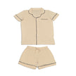 Pyjama pour femme en bambou, manches courtes, col montant et short (Sable doux)