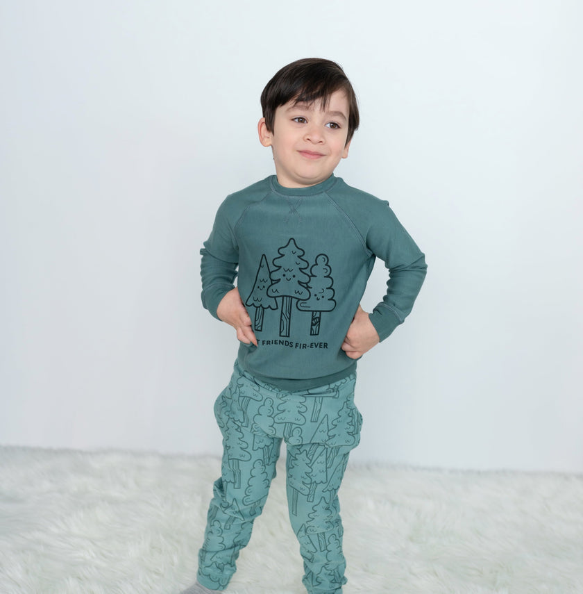 Pantalon harem en polaire de bambou (imprimé forêt)