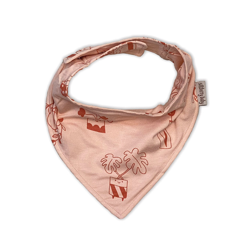 Bavoir en bambou avec bandana (Motif Plantastic)