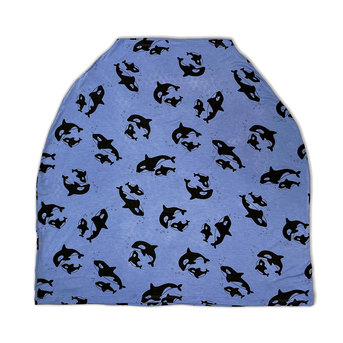 Couverture pour bébé en bambou et poncho d'allaitement (motif orque)