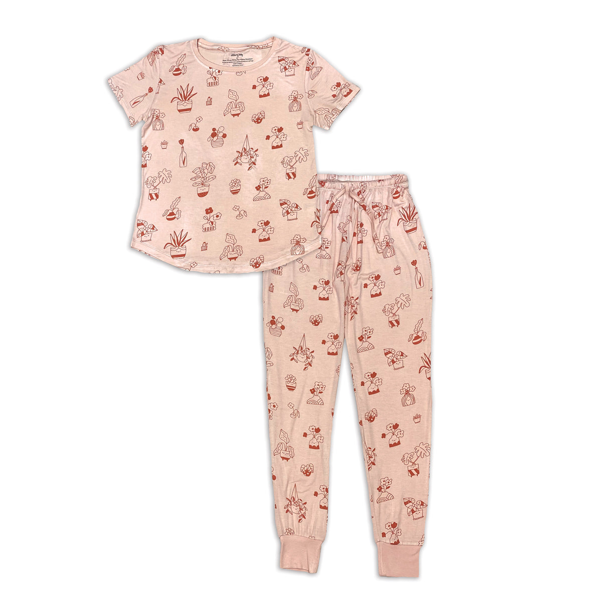 Pyjama en bambou à manches courtes pour femme (motif Plantastic)