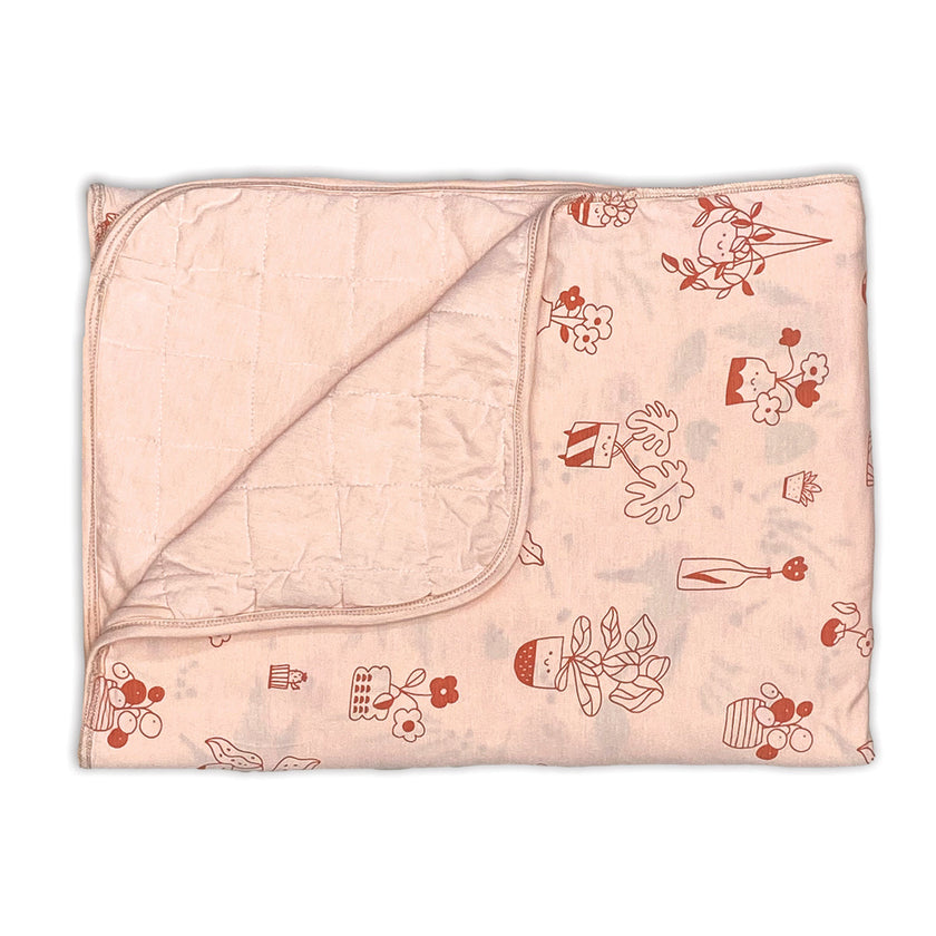 Toddler Blanket 1.0 TOG (4 Season Bamboo Quilted Blanket) Plantastic Print