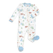 Chaussons en bambou avec fermeture éclair double sens (motif Moose Woods)