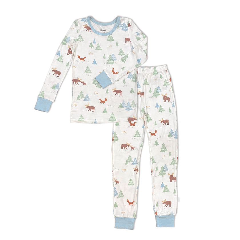 Pyjama en bambou à manches longues (motif bois de loup)