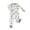 Pyjama en polaire de bambou avec fermeture éclair double sens (motif Dino Delight)