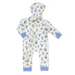Combinaison à capuche en polaire de bambou avec fermeture éclair double sens (motif fleur sauvage)