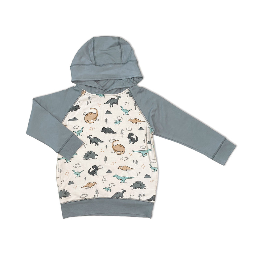 Sweat à capuche en polaire de bambou (Motif Dinosaure/Vent)