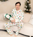 Pyjama en bambou à manches longues pour homme (imprimé voitures de Noël joyeuses)
