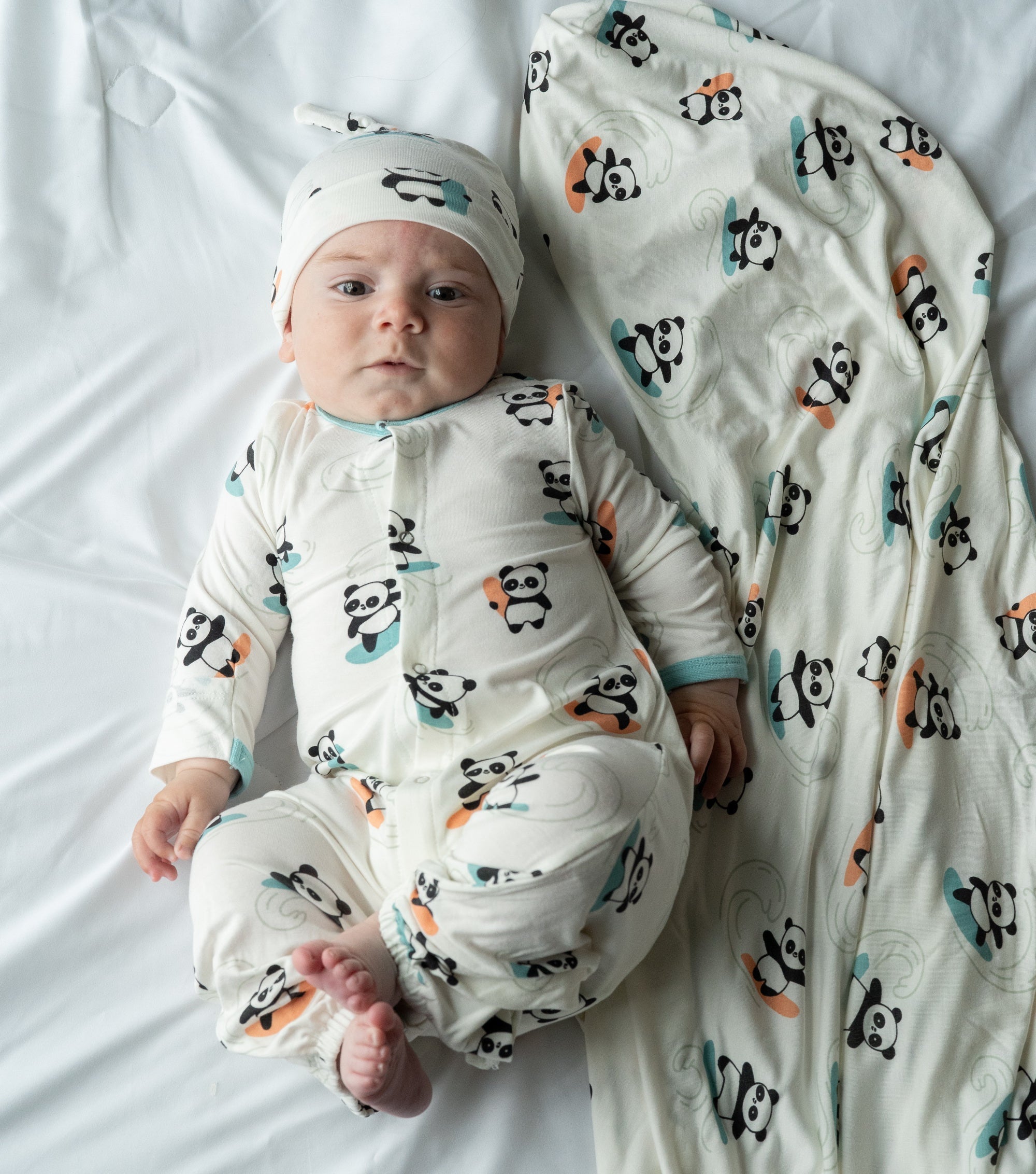 Bamboo Swaddle Blanket (Surfs Up Panda Print)