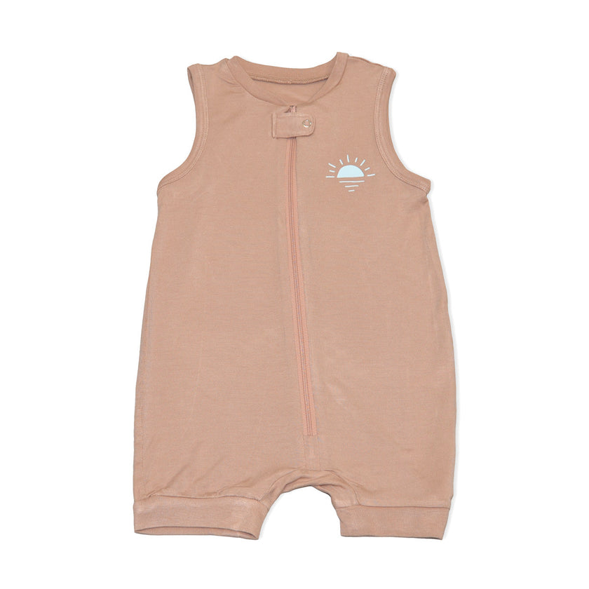Bamboo Sleeveless Romper (Maple Sugar)