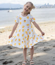 Bamboo Tiered Jersey Dress with Bloomer (Little Chick Print)