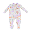 Bamboo Ruffle Footies with Two Way Zipper (Boho Surf Print)