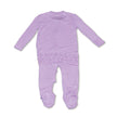 Bamboo Ruffle Footies with Two Way Zipper (Lavender Bloom)