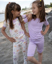 Bamboo Short Sleeve Top & Shorts Pajama Set (Lavender Bloom)