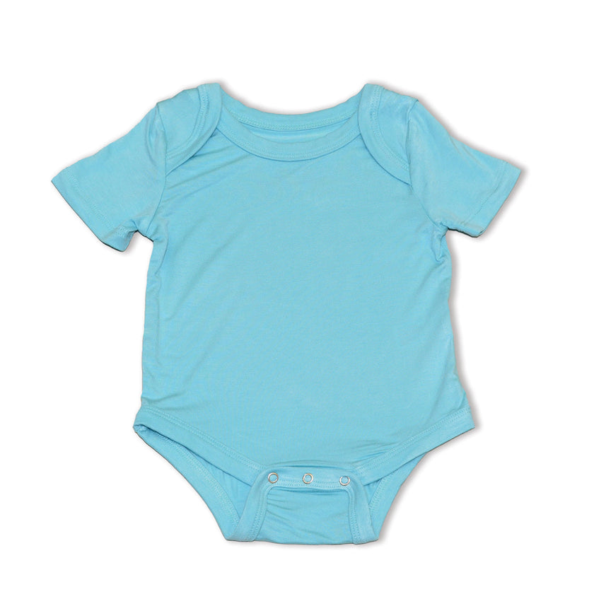 Bamboo Short Sleeve Onesie (Aqua)