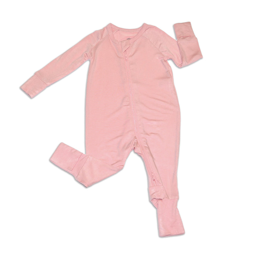Combinaison à fermeture éclair double sens en bambou (rose corail)