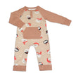 Bamboo L/S Romper w/Kangaroo pkt (Snowy Faces Print)
