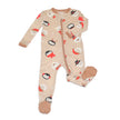 Bamboo Footies with Two Way Zipper (Snowy Faces Print)