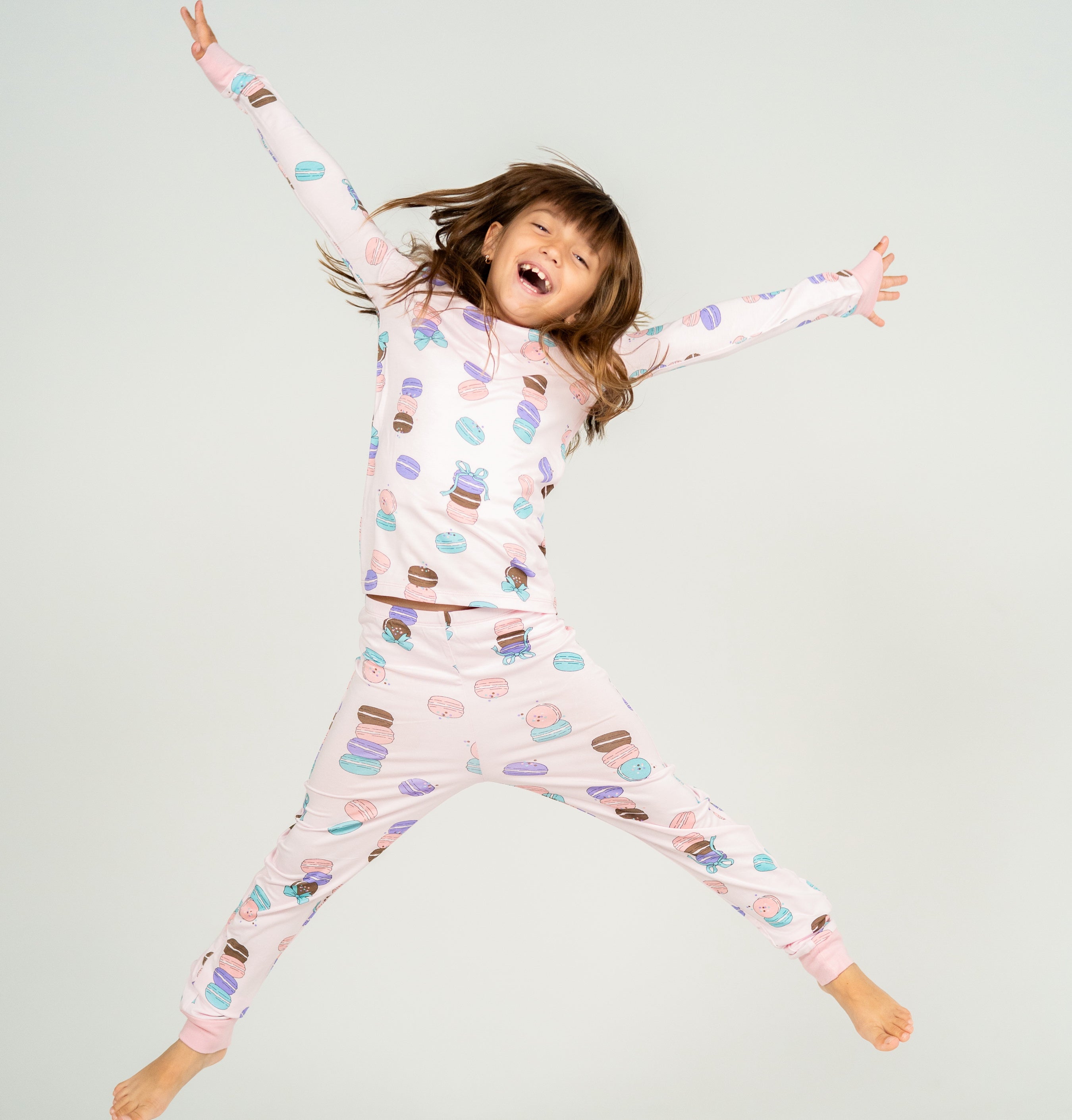 Pyjama en bambou à manches longues (motif Macaron Party)