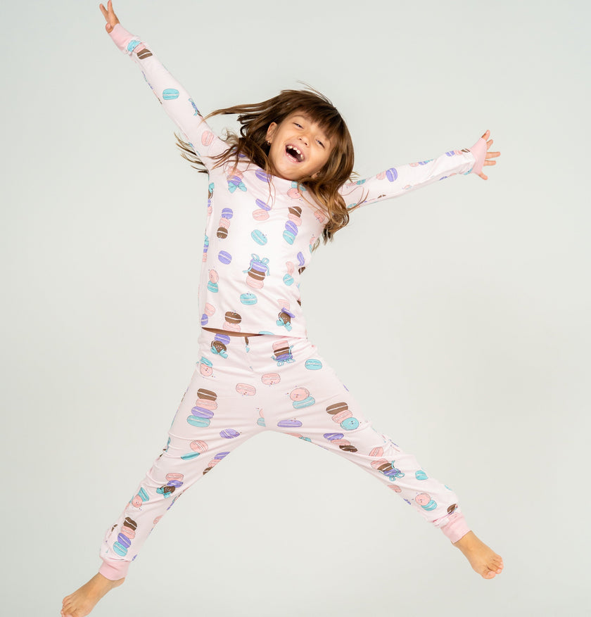 Pyjama en bambou à manches longues (motif Macaron Party)
