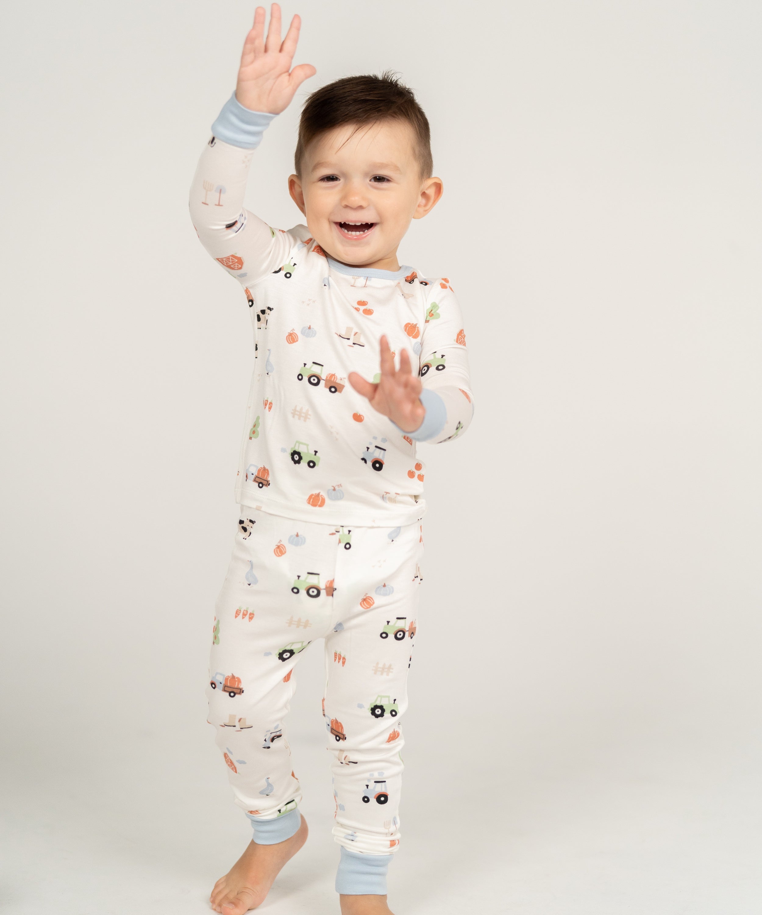 Bamboo Long Sleeve Pajama Set (Pumpkin Farm Print)
