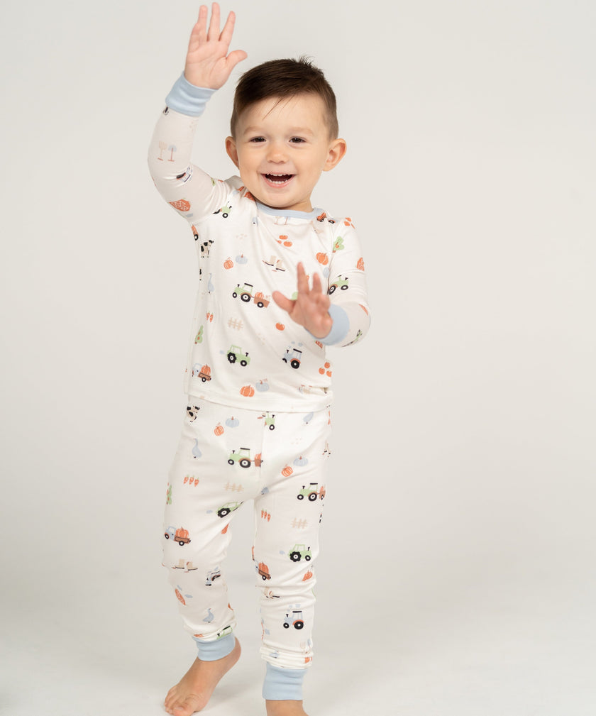 Bamboo Long Sleeve Pajama Set (Pumpkin Farm Print)