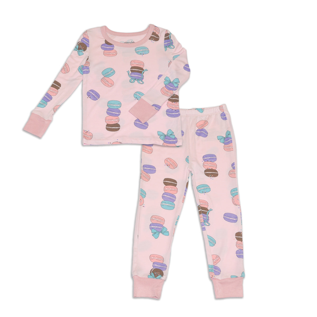 Pyjama en bambou à manches longues (motif Macaron Party)