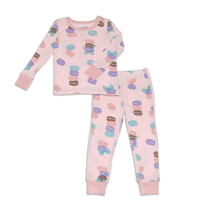 Pyjama en bambou à manches longues (motif Macaron Party)