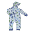 Bamboo Fleece Hooded Romper w/2 Way Zipper (Puzzle Pals Print)