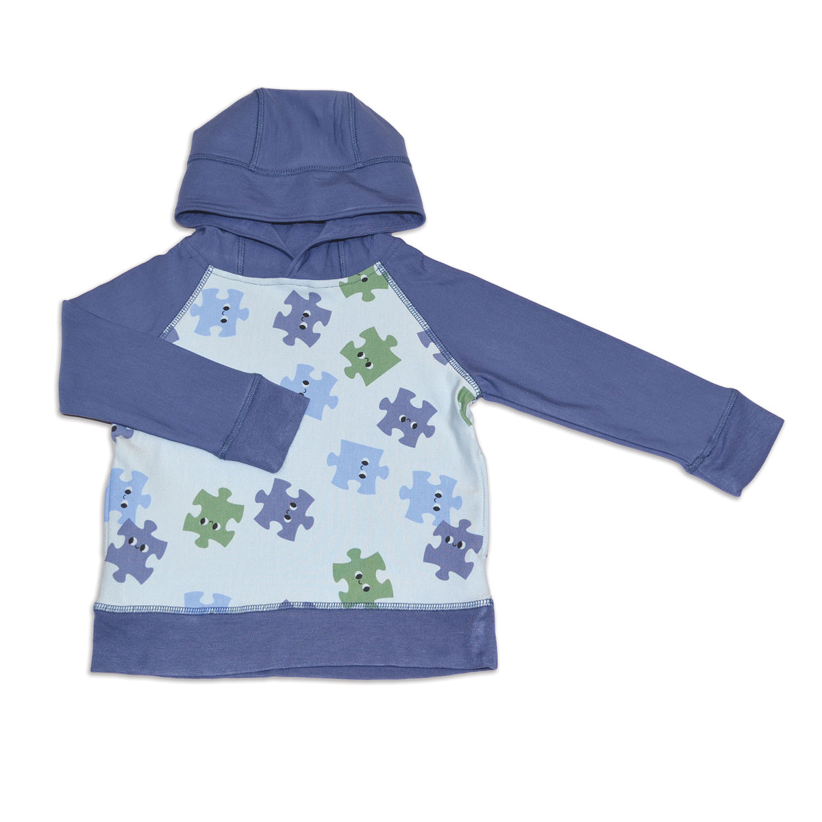 Sweat à capuche en polaire de bambou (Puzzle Pals Prt/Coastal)